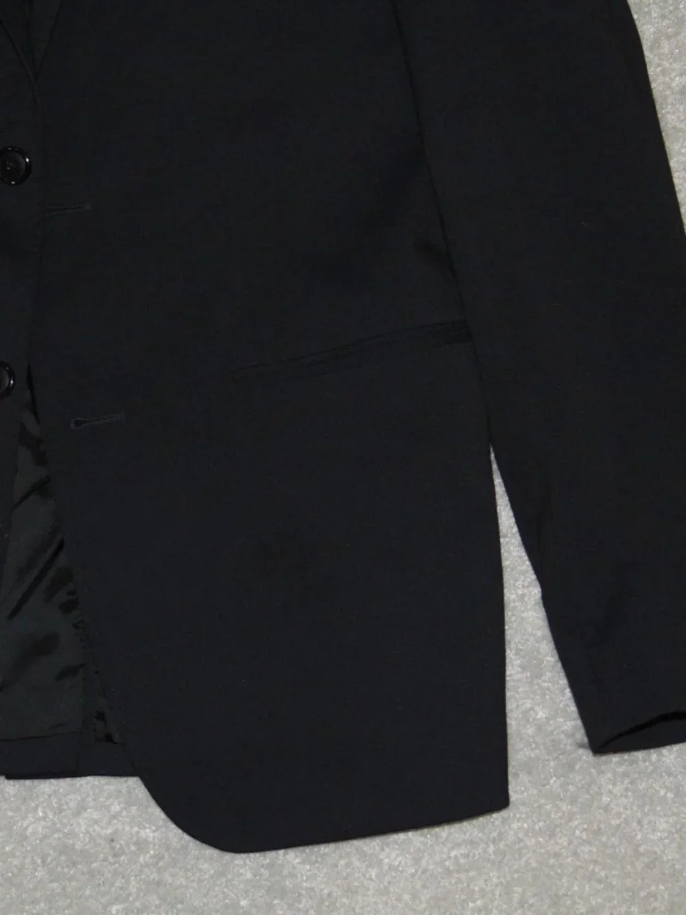 Zara Men's Blazer Suit Jacket Size 40 Black Polyester Two Button